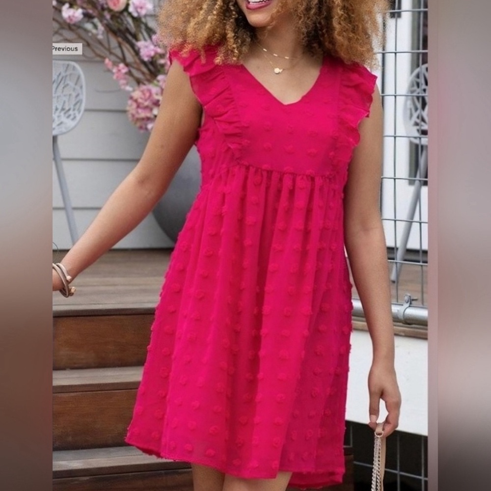 Women's Dobby Dot Dress // Grace & Lace // sz XL